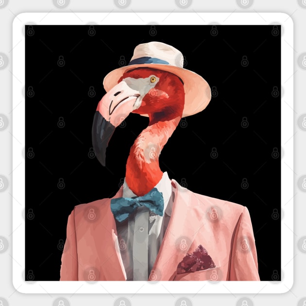 Mr. Pink Flamingo in Pink Suit Magnet by VelvetRoom